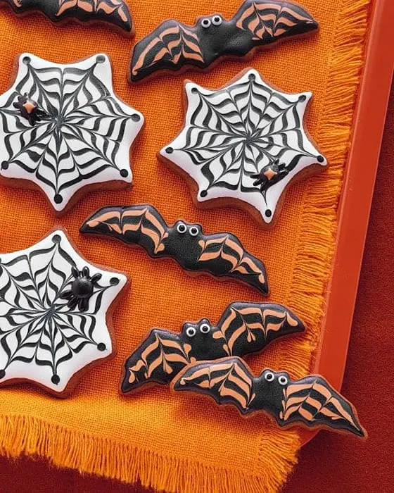 Bat & cobweb Cookies
