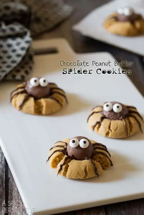 Chocolate Peanut Butter Spider Cookies