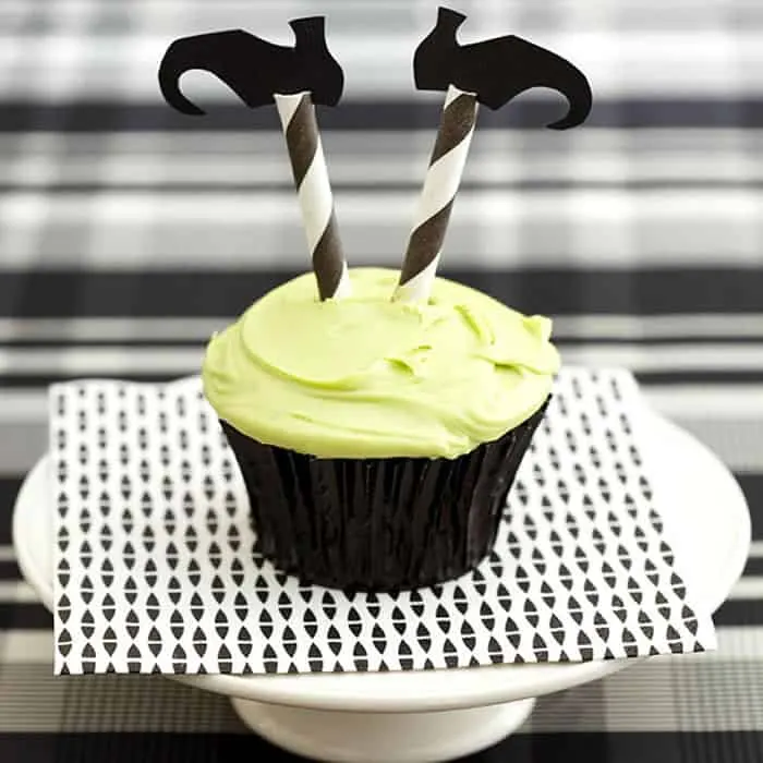 Topsy Turvy Witch Cupcakes